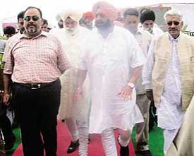 Punjab Chief Minister Capt Amarinder Singh coming after laying the foundation stone of Integrated Mega-Township at Mohali on Tuesday