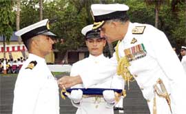 Amit Pande being awarded with the Nausena Medal. 