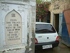 The slab outside the police station, Sultanwind, shows the names of 135 villagers who fought in the World War I. Seven of them lost their lives in the war.