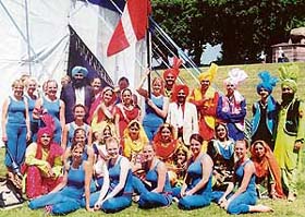 Punjab students photographed with Danish gymnasts at Hardershev during a Danish festival recently