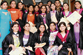 Students of Swami Devi Dyal Institute of Engineering and Technology in a jubilant mood after getting degrees on Saturday