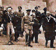 SIGNIFICANT CHAPTER IN HISTORY: Adolf Hitler along with other dignitaries coming down the stadium to inaugurate Berlin Olympics in 1936
