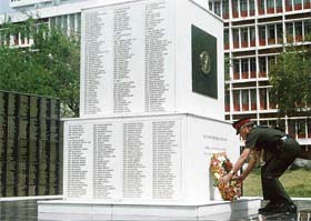 Inscribed on the Veer Smriti memorial in Chandi Mandir, are the names of the fallen war heroes
