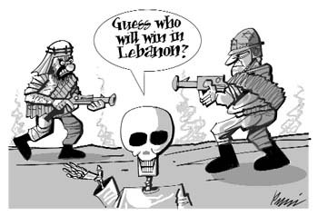 Editorial cartoon by Rajinder Puri