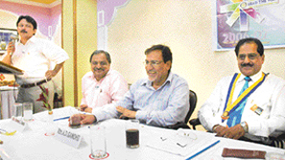 Mr Satish Anand, President of Rotary Club, Himalayan ranges, at his installation ceremony function in Panchkula.