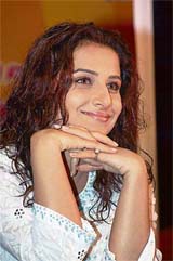 Bollywood actress Vidya Balan listens to mediapersons at a press conference in Jaipur on Saturday. Vidya was in the city to unveil a studio of Radio Mirchi, a private FM radio channel. Radio Mirchi plans to enter the state capitals and then target major cities of India.