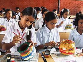 Children taking part in a talent search competition in Government Model Senior Secondary School, Sector 10, Chandigarh