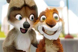 The raccoon and the squirrel in Over the Hedge