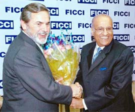 S Assistant Secretary of State for South and Central Asia Richard Boucher being welcomed by FICCI President