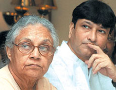 Chief Minister Sheila Dikshit and Transport Minister Haroon Yusuf during an interactive meeting on improving DTC school bus service.