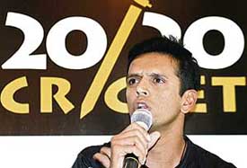 Rahul Dravid addresses a press conference in Bangalore on Thursday