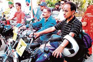 High Court employees take off on their bikes for the Himalayan terrain