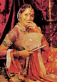 Madhuri wearing exquisite jewellery in the film Devdas