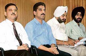 Mr K.C. Verma, Director, Jawahar Lal Nehru Police Academy, Madhya Pradesh, (extreme left) at the valediction of advance course in scientific investigation level-1 at the Central Detective Training School, Sector 36, Chandigarh