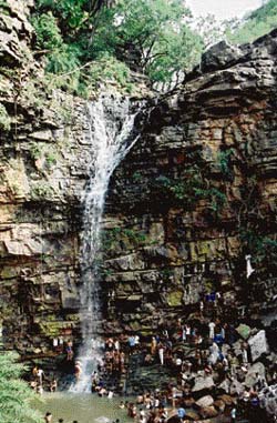 The cave temple of Shiva at Rameshwar Mahadev is surrounded by the Aravallis