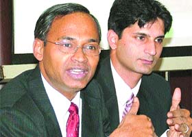 K.V.S. Manian of Kotak Mahindra Bank at press conference in Jalandhar