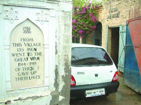 The slab outside the police station, Sultanwind, shows the names of 135 villagers who fought in the World War I. Seven of them lost their lives in the war