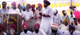 Mr Partap Singh Bajwa, PWD and Education Minister, Punjab, addresses a rally at Dehlon, Kila Raipur, on Wednesday
