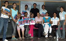 Students of the first-batch of the Flying Cats attend the inaugural session