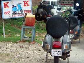 A view of illegal sale of petrol on the borders of Punjab and Himachal in the Talwara area.