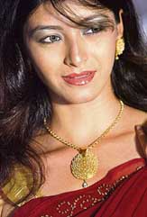 A model displays diamond jewellery at a fashion show in Ahmedabad on Friday. 