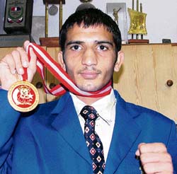 Sunil Kumar defeated formidable boxers from former Soviet countries to win the gold medal. 
