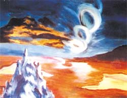 'On the move' by Reema Bansal at her solo art exhibtion, "Strokes III", at AIFACS Gallery.