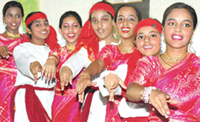 Students perform Andhra folk dance during a competition at Kendriya Vidyalaya No. 2, 3 BRD, Air Force station, Chandigarh, on Monday.