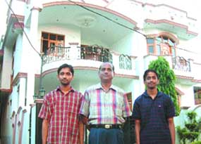 R.C Yadav, state President of the UP Kalyan Parishad, along with his sons Neeraj and 