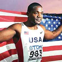 In a this file photo taken on August 7, 2005, Justin Gatlin of USA is celebrating after winning the mens 100m finals at the 10th IAAF World Athletics Championships in Helsinki.