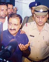 Jalandhar-based industrialist Sandeep Sobti in police custody on Thursday. 
