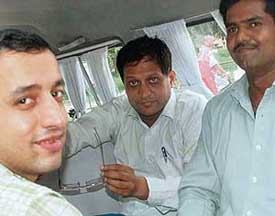 Mr Sanjay Kumar Bharol, Food Inspector, in the custody of CBI officials in Sector 7, Chandigarh on Thursday.