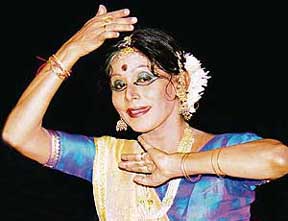 Kathak dancer Shovana Narayan performs at Tagore Theatre in Chandigarh on Saturday. 