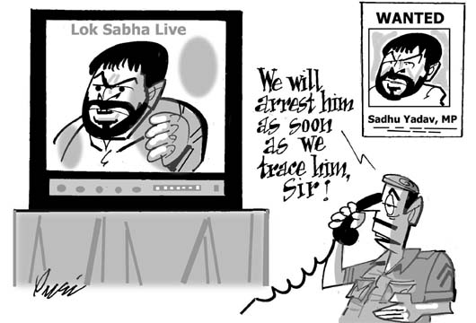 Editorial cartoon by Rajinder Puri