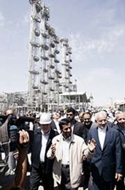 Iran President Mahmoud Ahmadinejad attends the inauguration of the Arak heavy-water project, 190 km southwest of Tehran