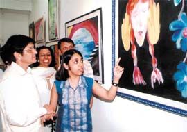 Ms Kiran Bedi, IPS, Director General of BPR & D, inaugurating a painting exhibition, Strokes III, by Reema Bansal.