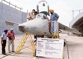 A MiG-23 BN on display at the IAF station, Halwara