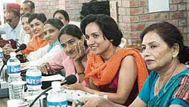 Delegates during an orientation course at the Centre for Research in Rural and Industrial Development in Chandigarh on Monday.