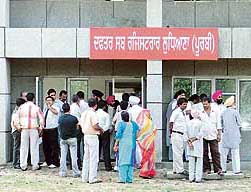 The Sub-Registrars office at the new building in Ludhiana which is in the midst of a controversy. 