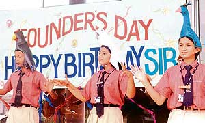 Students of Ryan School celebrate founders day in Ludhiana on Monday.