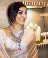Bollywood actress Soha Ali Khan at a promotional event in Hyderabad on Tuesday.