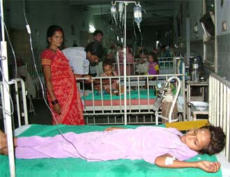 Kanchan Kumari, a resident of Mithu Basti, suffering from gastroenteritis, admitted in the Civil Hospital in Jalandhar on Tuesday.