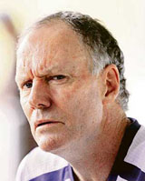 Greg Chappell addresses a press conference during a practice session at the National Cricket Academy in Bangalore on Wednesday. 