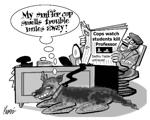 Editorial cartoon by Rajinder Puri