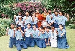 Players of DAV Model School, Sector 7, Chandigarh, after clinching the Award of Honour Champions Trophy of North Zone Table Soccer.