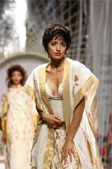 A model showcases a Rohit Bal creation 
