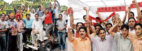 Students in election mode at Panjab University in Chandigarh