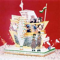 The paper ship that speaks volumes of Aanchal and Gurpreets efforts, both students of DAV Centenary Public School.