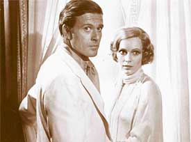 Robert Redford and Mia Farrow in The Great Gatsby.