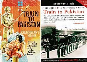 Old and new book covers of Khushwant Singh’s classic “Train to Pakistan”